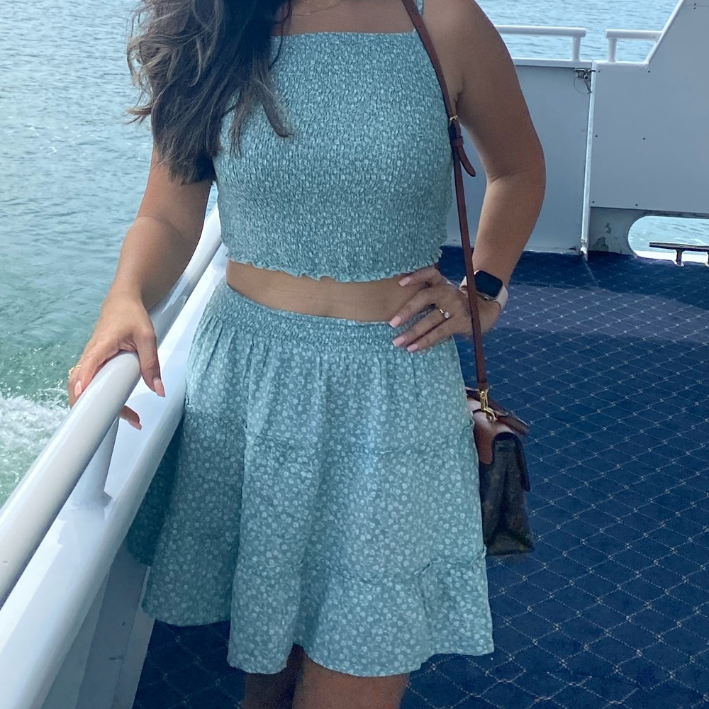 Top and midi skirt set